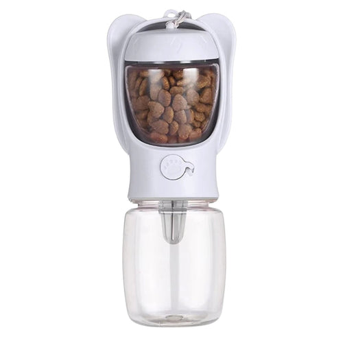 2 in 1 Dog Water Bottle with Food Container and Leak Proof Travel Dispenser