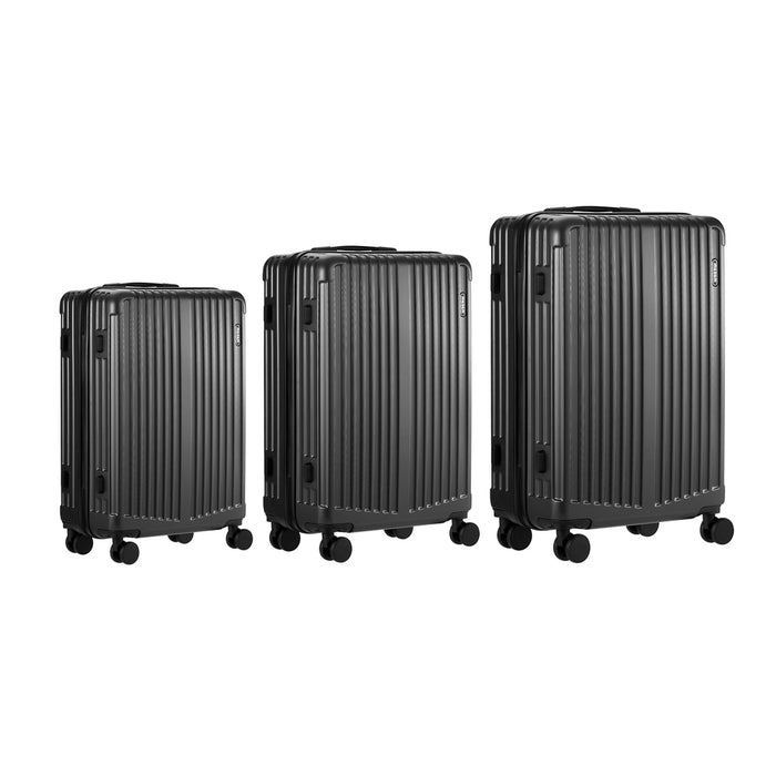 3 Piece Luggage Set Travel Case with TSA Lock ABS Grey