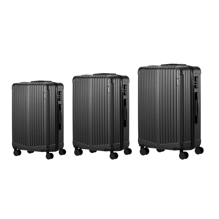 3 Piece Luggage Set Travel Case with TSA Lock ABS Grey