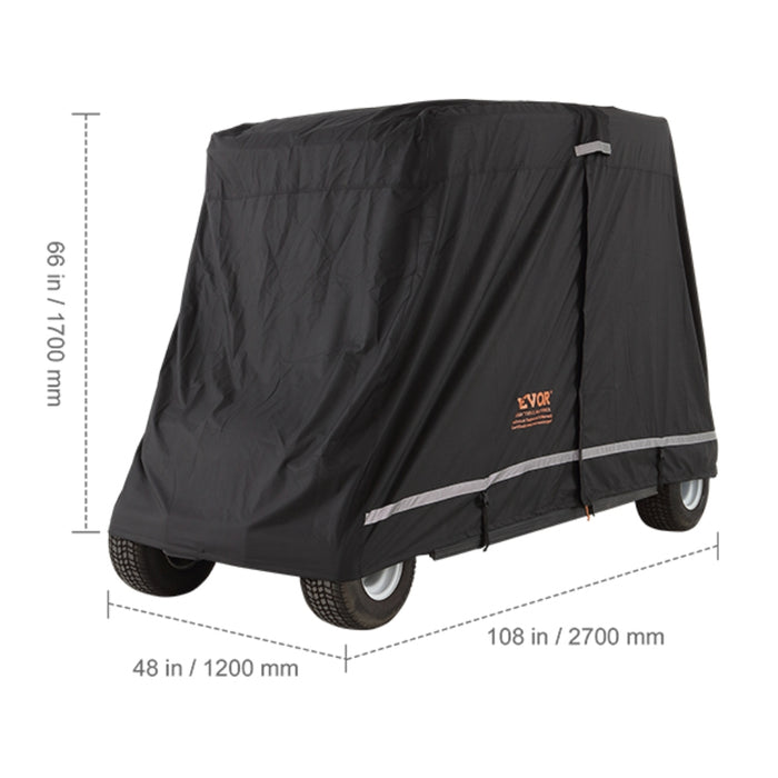 4 Passenger Golf Cart Cover 600D Polyester Full Cover Universal Fits for Most Brand Club Car Covers