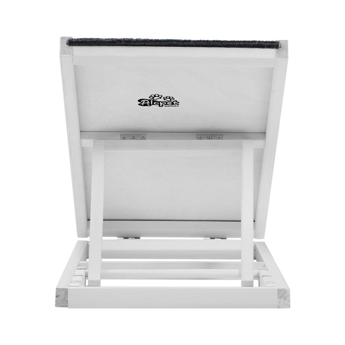 Dog Ramp Adjustable Height Foldable 70cm White