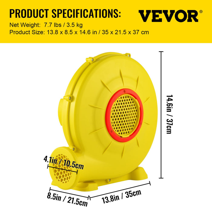 Air Blower Pump Fan 450W 0.6HP for Inflatable Bounce House Bouncy