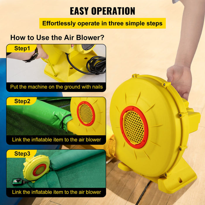 Air Blower Pump Fan 450W 0.6HP for Inflatable Bounce House Bouncy