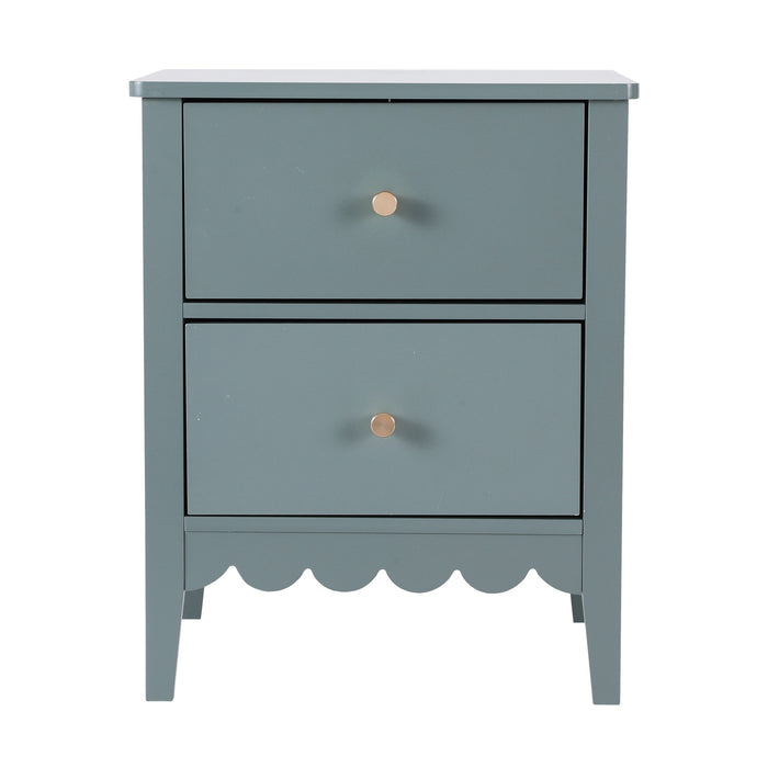 Artiss Bedside Table 2 Drawers Bedroom Storage Nightstand Green