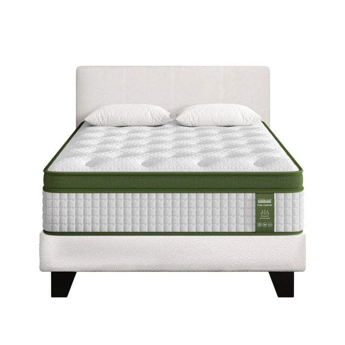 Artiss King Single Bed Set with Bed Story Hybrid Mattress Upholstered Platform White