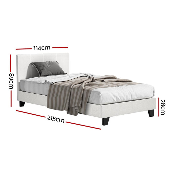 Artiss King Single Bed Set with Bed Story Hybrid Mattress Upholstered Platform White