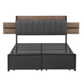 Artiss Metal Bed Frame Queen Size with 2-Tier Hidden Storage with Charging Station