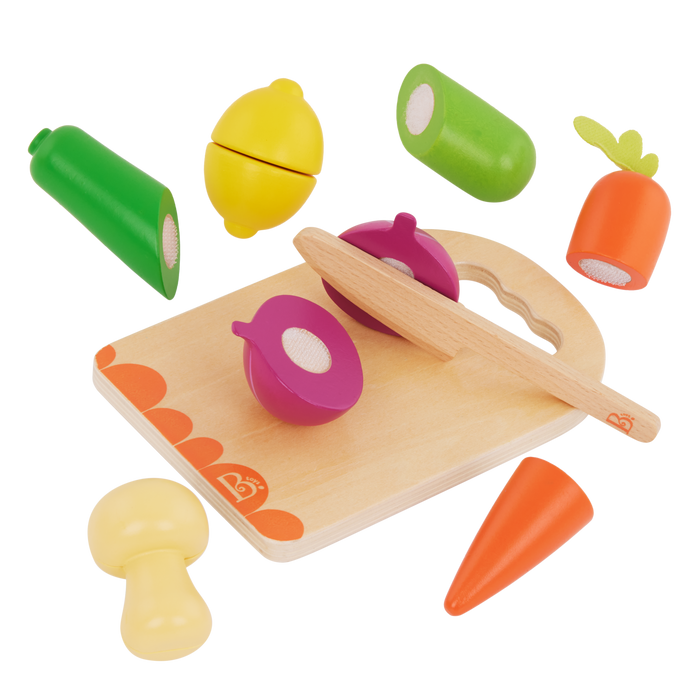 Wooden play food fruits and vegetables choppable for toddlers