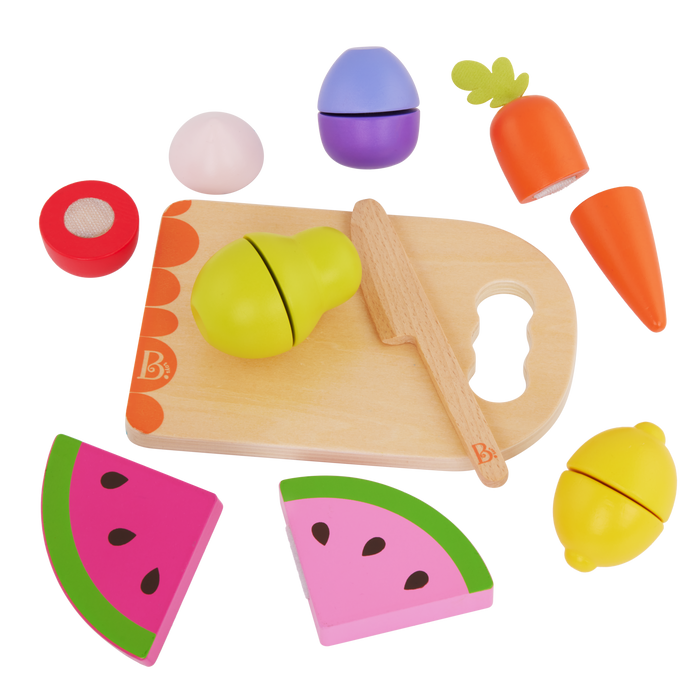 Wooden play food fruits and vegetables choppable for toddlers