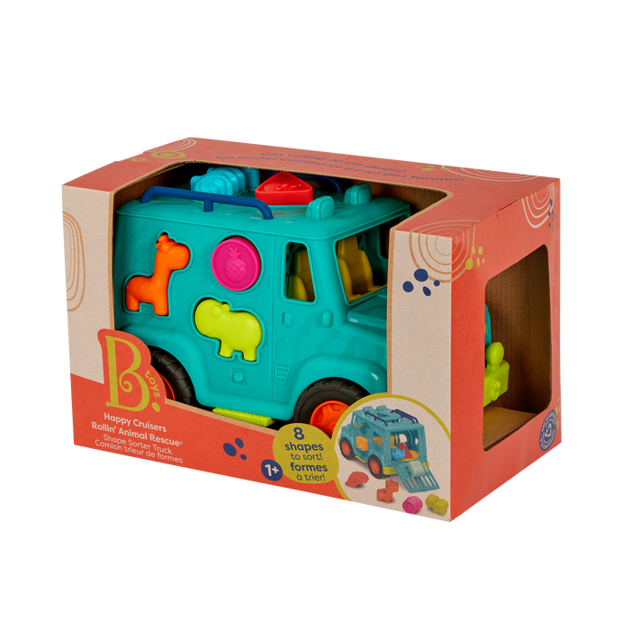 Shape sorter animal rescue truck.