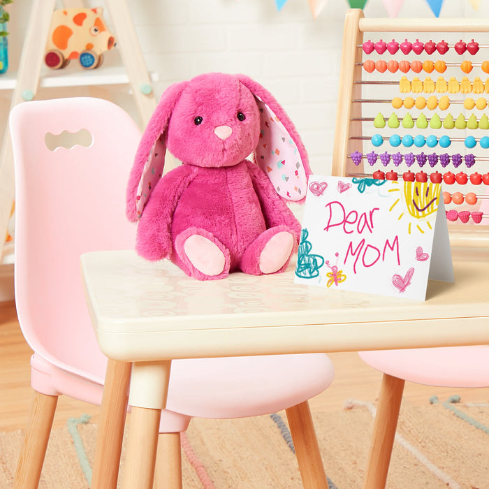 Pink plush bunny.