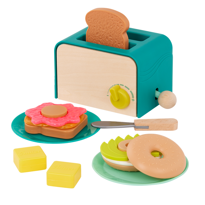 Mini chef pretend food playset breakfast toaster for toddlers