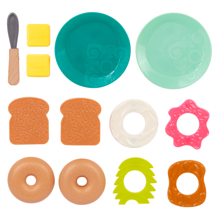 Mini chef pretend food playset breakfast toaster for toddlers