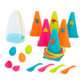 Ring toss & egg-and-spoon game set.