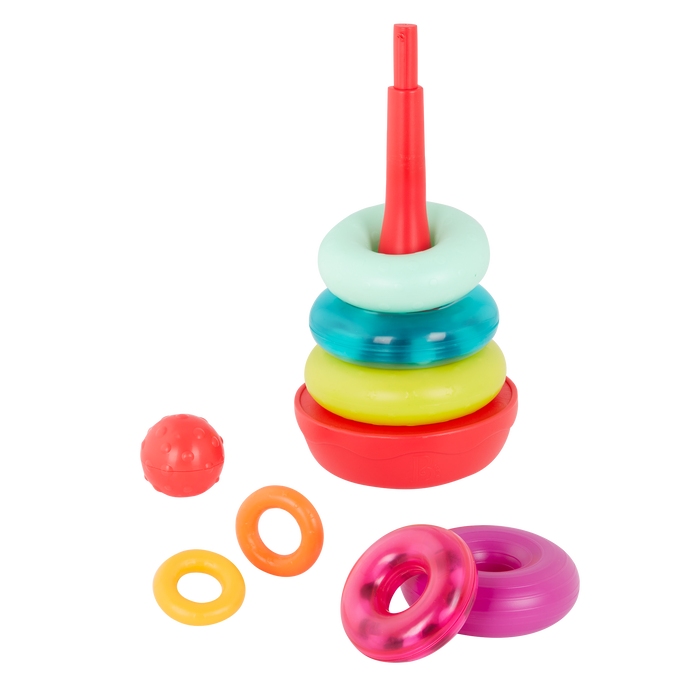 Rainbow stacking rings teether rattles