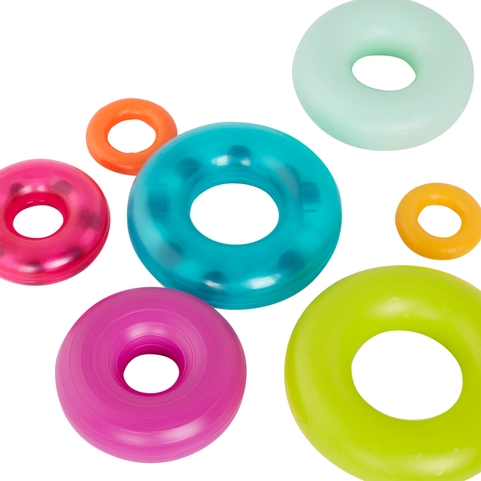 Rainbow stacking rings teether rattles