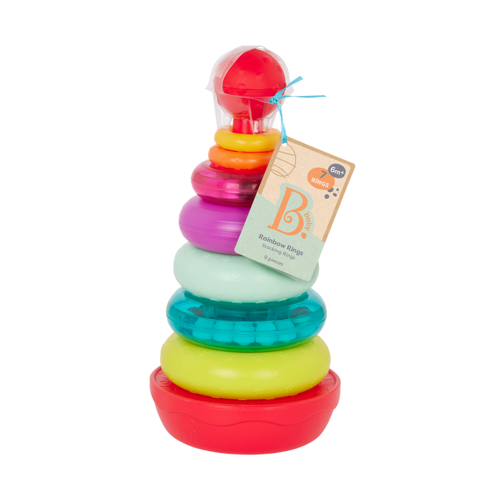 Rainbow stacking rings teether rattles
