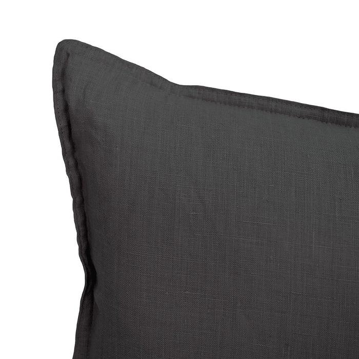 Bambury Linen Rectangle Cushion - Charcoal