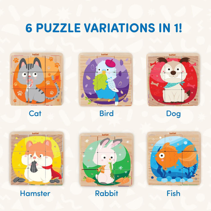Battat - Puzzle 6 In 1 Cubes Pets