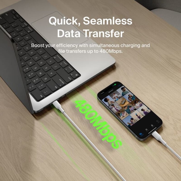 Belkin Boost Charge Pro USB-C to C 240W 2m Braided Cable