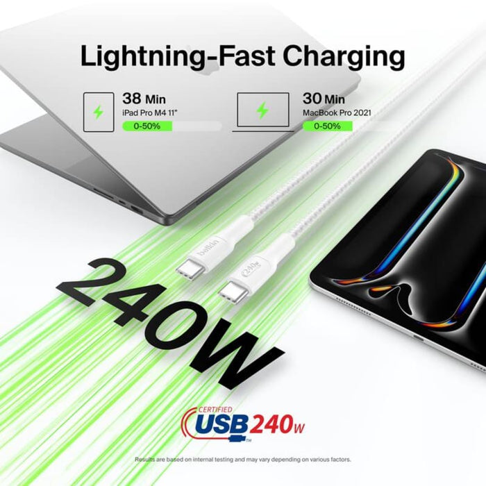Belkin Boost Charge Pro USB-C to C 240W 2m Braided Cable