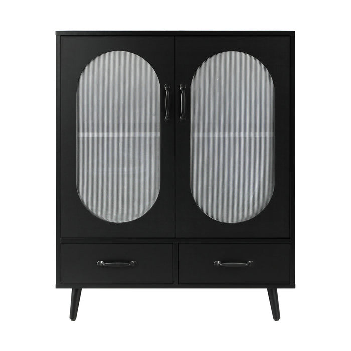 Sideboard with Pull Up Drawers and Glass Doors