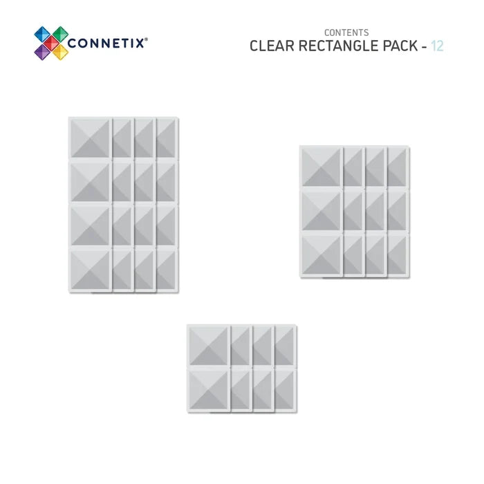 Connetix - Clear Rectangle 12 pc