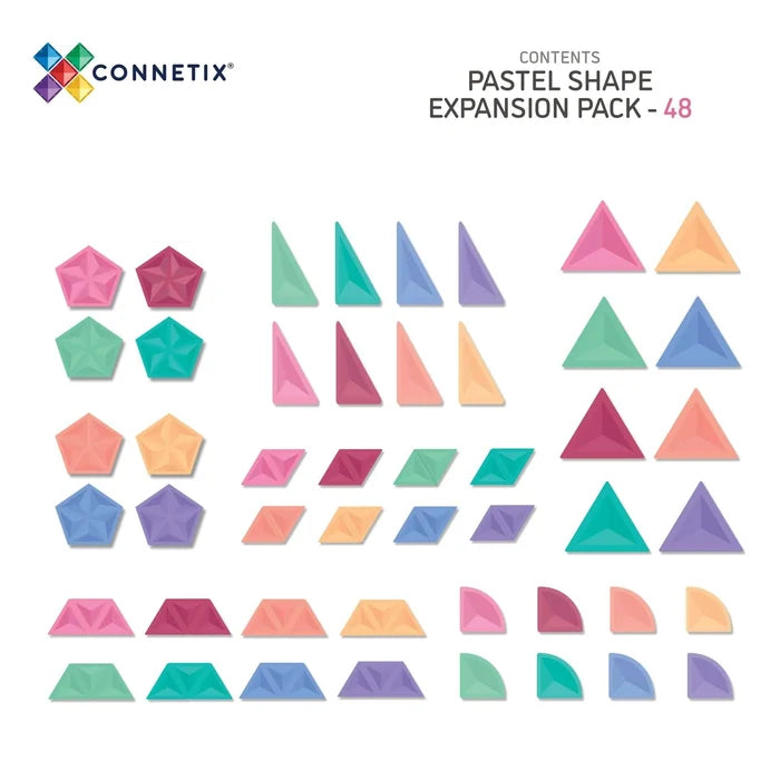 Connetix - Shape Expansion Pack - Pastel - 48 Piece