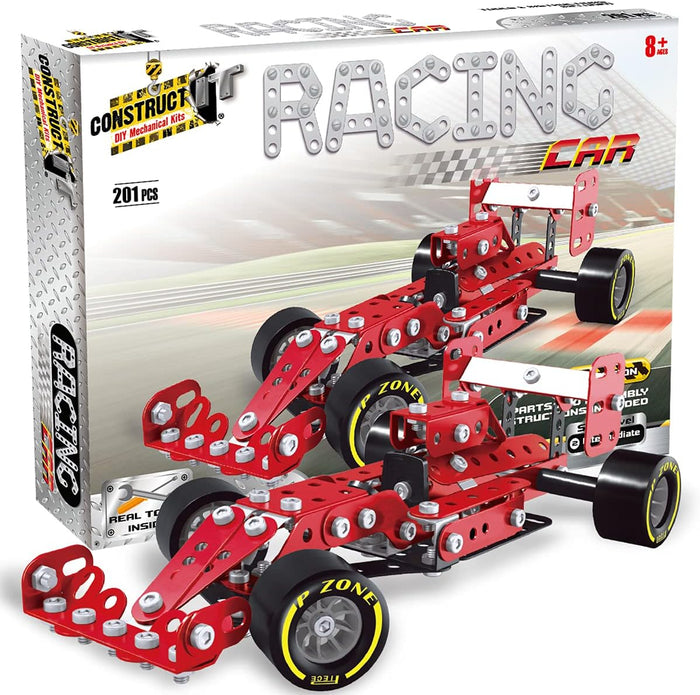 Construct IT Red Racing Car - 201-Piece Construction Kit - Build Your Own Racing Car - STEM Education Toys for Ages 8+