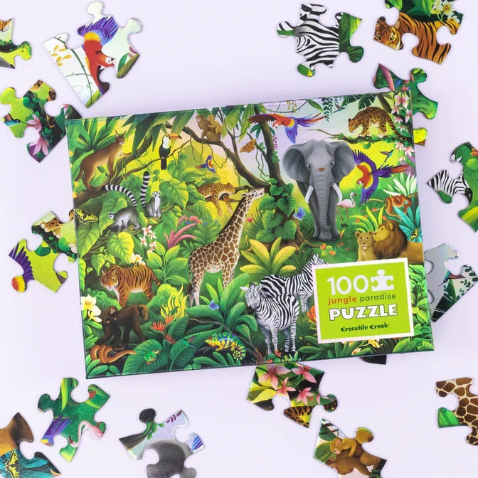 Crocodile Creek - Holographic Puzzle 100pc Jungle Paradise