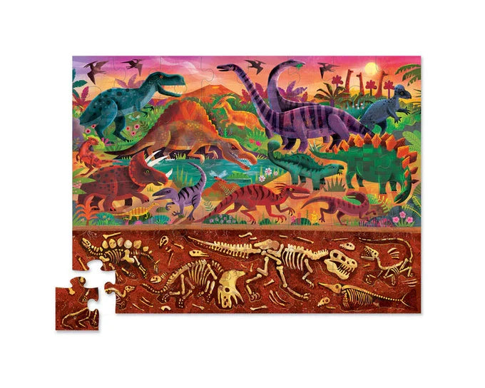 Crocodile Creek - Puzzle 48pcs - Above & Below Dinosaur World