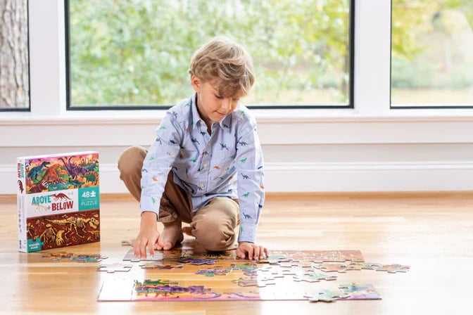 Crocodile Creek - Puzzle 48pcs - Above & Below Dinosaur World