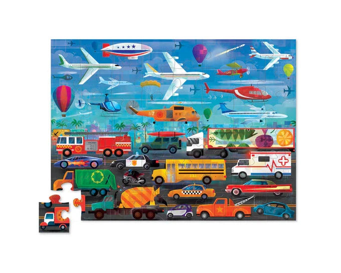 Crocodile Creek - Puzzle 48pcs - Above & Below Things That Go