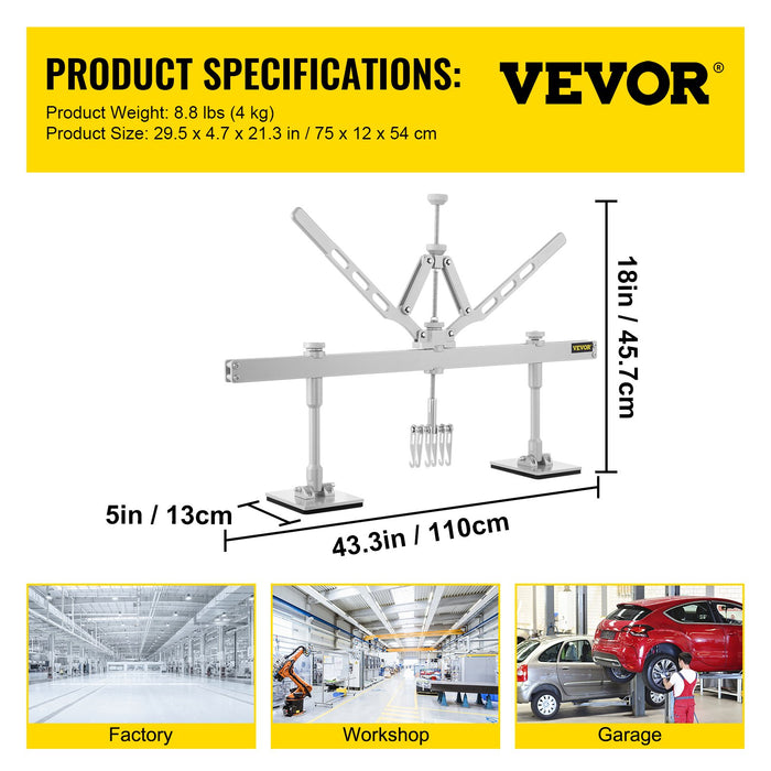 Dent Pull Lever Bar Kit 43INCH/1100MM for Aluminum & Steel Dent Pulling