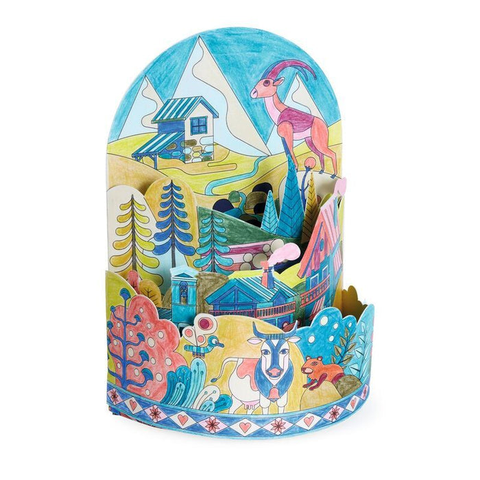 Djeco - On Top of the World Colouring Diorama
