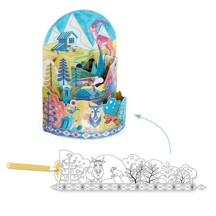 Djeco - On Top of the World Colouring Diorama