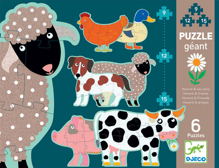 Djeco - Puzzle Maxi 32pcs - Giant Honore & Friends