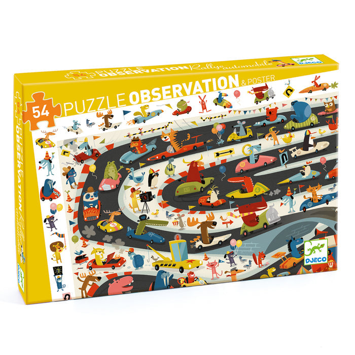 Djeco - Puzzle Observation 54pcs - Car Rally