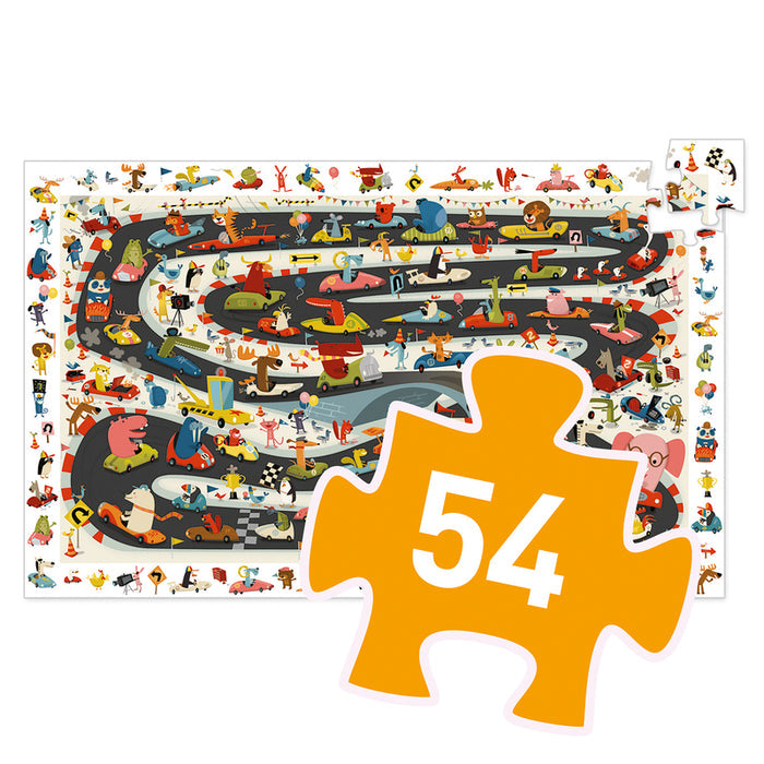 Djeco - Puzzle Observation 54pcs - Car Rally