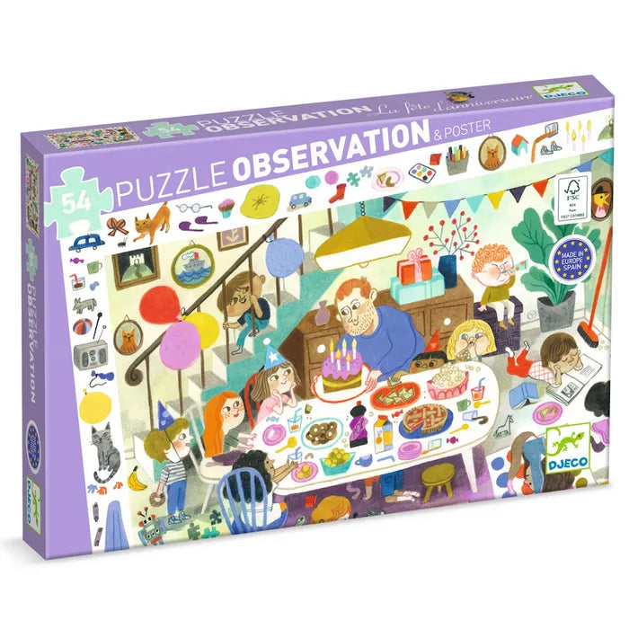 Djeco - The Birthday Party 54pc Observation Puzzle