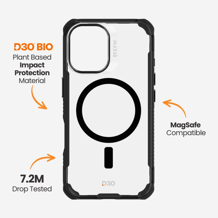 EFM Cayman Case with D3O Bio for iPhone 16 Series – Carbon