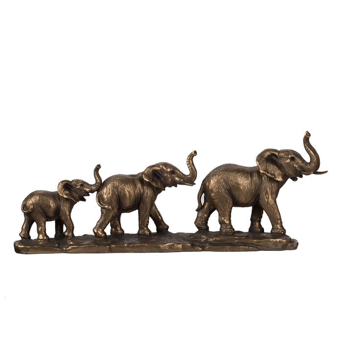Elephant Family of 3 Statue Polyresin Home and Office Decor - 45.5 cm