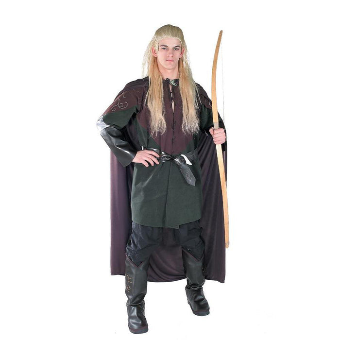 Elf Warrior Mens Costume Adult Fantasy Tunic Cloak Belt Boot Tops for Halloween