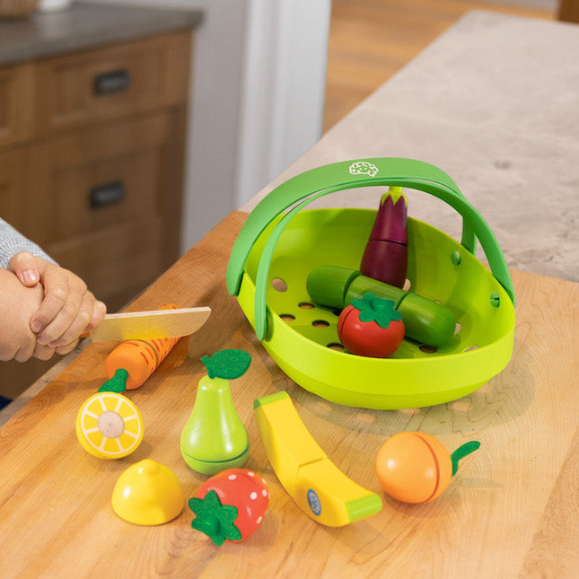 Fat Brain - Pretendables Fruit & Veggie Basket Set