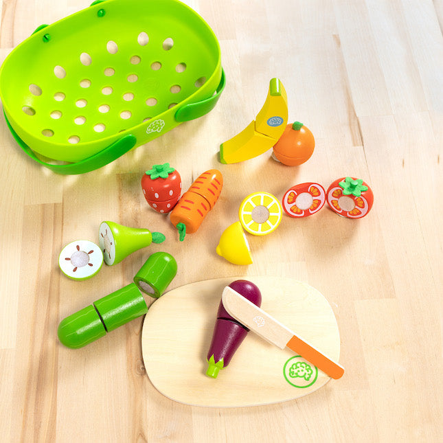 Fat Brain - Pretendables Fruit & Veggie Basket Set