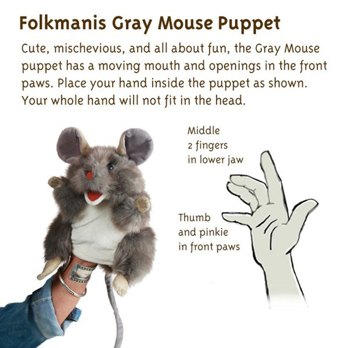 Folkmanis - Grey Mouse Puppet
