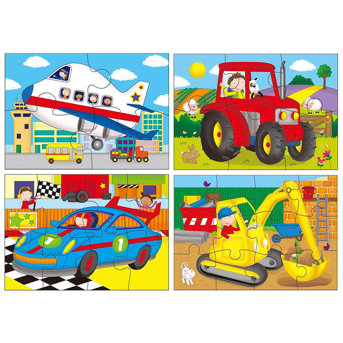 Galt - 4 Puzzles in a Box - Vehicles