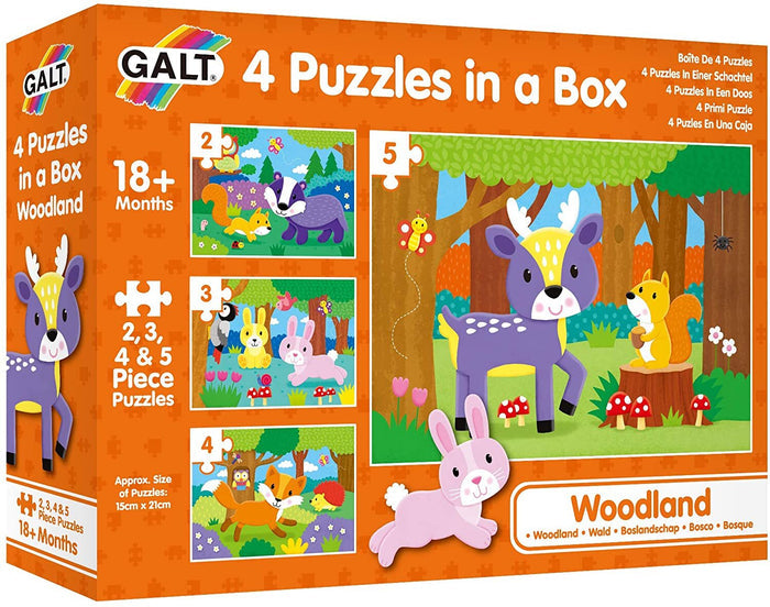 Galt - 4 Puzzles In a Box - Woodland