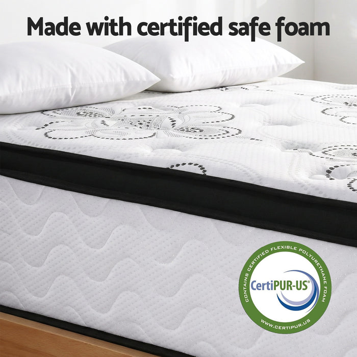 Giselle Bedding 30cm Mattress Pocket Spring Medium Firm Foam Euro Top Double