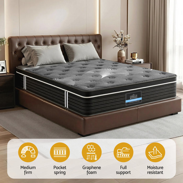 Giselle Bedding 35cm Graphene Memory Foam Medium Firm Euro Top Mattresses King